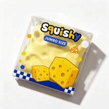 1pc Large Cheese Squishy Stress Toy, Super Soft Malleable Decompression Toy, Creative Food Shaped Sensory Toy, Suitable For Office Home Gift Company Stress Relief Toy, Coconut Oil Slow Rebound Squeeze Toy, Birthday Gift Party Favor Sensory Fingertip Toy - Multicolor - View 2