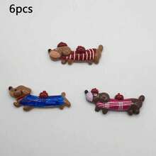 3/6 Pcs Dachshund Puppy Cartoon Refrigerator Magnets, Fun Animal Cute 3D Resin Magnetic Refrigerator Stickers, Unique, Home, Kitchen And Office Decor, Home Decoration, Birthday Gift Mother's Day Gift - Multicolor - View 9