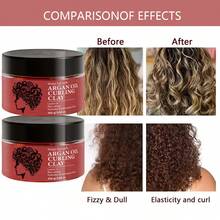 Moroccan Argan Oil Curl Styling Mud, Curl Defining Mud, Enhances Hair Shine And Volume, Suitable For Curly And Wavy Hair. Nourishing Deep Care Styling Cream, Unisex - Full Size - View 8