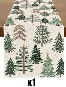 Christmas Table Runner, Christmas Tree Pattern Design, Suitable For Christmas Theme Party, Christmas Home Decor, Dining Table Decor, Christmas Cafe Decor And Photo Backdrop, Perfect Christmas Tabletop Decoration - One Size Fits All - View 10