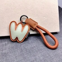 1pc PU Leather 3D 26 Letters A-Z Keychain Pendant, Fashionable Bag Charm For Women, Suitable As Valentine's Day Gift Or Decoration - Multicolor - View 19