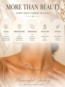 outingfit 1件新款雙排水鑽合金開領項鍊，小眾高端歐美風金屬頸鍊飾品，適合女性，酷感十足 - 銀色 - 查看 6