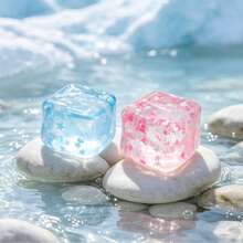 1 Peça Brinquedo de Apertar Cubo de Gelo de Cristal, Preenchido com Glitter de Flocos de Neve, Textura Macia de Maltose, TPR Elástico, Alívio de Estresse, Brinquedo de Ventilação Manual e Ponta dos Dedos, Presente Criativo de Feriado para Estudantes - Multicolorido - Visão 5