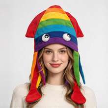 1pc Velvet Octopus Hat Costume Headpiece For Holiday Party Photo - Multicolor - View 2