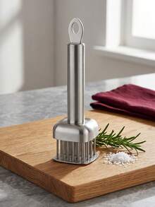 Thickened 304 Stainless Steel Automatic Spring-Back Meat Tenderizer. Meat Softener. Needle Matrix Cuts Meat Fibers Without Flattening Meat, Locks In Juices; Marinating Efficiency Increased 5 Times, Shortens Cooking Time And Prevents Meat Shrinkage Under Heat. Suitable For Tenderizing And Pre-Treating Beef Steak, Pork Chop, Chicken Breast And Other Meats - Multicolor - View 5