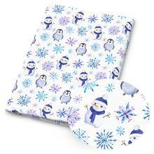 1pc Winter Arctic Animal Print Fabric - 59 X 19.68 Inches (150 X 50cm) Pre-Cut Polyester Fabric With Cute Penguin Polar Bear Snowflake Cabin Patterns - Suitable For DIY Sewing, Scrapbooking, Tablecloths, And Crafts - Christmas - View 9