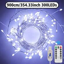 100/200/300/600顆LED白色燈串，USB供電，適用於室內派對與聖誕樹 - 白光 - 查看 2