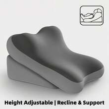 Care Cushion, Memory Foam Backrest Cushion For Sitting Up In Bed, Two-Piece Adjustable Bed Wedge Pillow, Comfortable Reading Support Pillow For Back And Neck, Multifunctional Lumbar Cushion For Gaming And Relaxation, Non-Slip Heightening Cushion - Gray-green - View 8