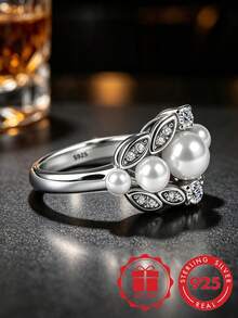 925 Sterling Silver Elegant Women's Fashion Ring, Crown Design, Natural And Versatile, Suitable For Daily Wear, Parties, Vacations, Casual Occasions, And As A Gift For Your Loved One - Silver - View 4