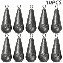 10pcs Water Drop Hanging Ring Lead Sinkers, Quick Bite Lead, Calibrated Lead, Hanging Ring Fishing Sinkers - Grey - View 11