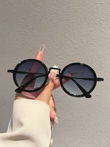 1 Pc Oversized Round Fashion Glasses For Women 2026 New In Full Rim Casual Decorative Glasses Stylish Design Ladies' Fashion Accessories - 3800 - View 3