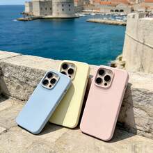 3pcs Large Hole Matte Solid Color Lens Protection 3-Piece Set Phone Case Personalized Compatible With IPhone 16 Pro Max 17/16/15/14 Plus/13/12/11 Protective Case Air - Multicolor - View 5