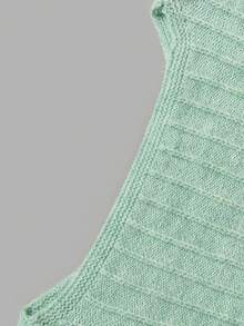 Autumn Ladies Mint Green Pullover Sweater Wide Boat Neck Oversized Puff Long Sleeve Rib Knit Halloween Costume - Mint Green - View 5