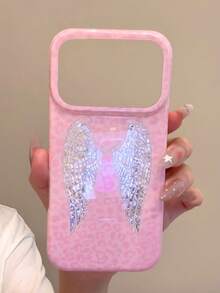 Personalized Sweet Cool Leopard Print Sequin Wing Phone Case Compatible With Apple 17 Pro Max New Korean Ins Style Atmosphere 16/15 Niche Creative Premium Full Coverage Shockproof - Multicolor - View 2