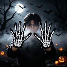 Halloween Skeleton Gloves Performance Makeup Party Ghost Festival Unisex Carnival Party Bone Joint Gloves Skeleton Claw Gloves Performance Props - Multicolor - View 3