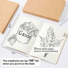 15 Pack Blank Kraft Notebooks, Each Book Has 72 Pages, 8.2x5.5 Inch, Unlined Sketchbook Note Pad Travel Journal For Drawing Doodling Writing, Journal Bulk For Women, Students Office School Supplies - A5, 72 Pages, 8.3" X 5.5" - View 2