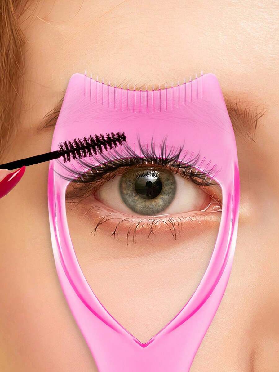 1pc 3-In-1 Mascara Brush Head, Eyelash Applicator, Suitable For Beginners To Apply Mascara And Eyeliner, Create Natural Non-Clumping Lashes, With Eyelash Separator And Eyelash Tweezers Mascara Edge Brush, Girls Makeup Accessory