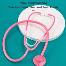 1 Set Wooden Children Doctor Toy Set, Realistic Stethoscope Dentist Tool Kit, Role Play Housekeeping Toy For Girls - Multicolor - View 7