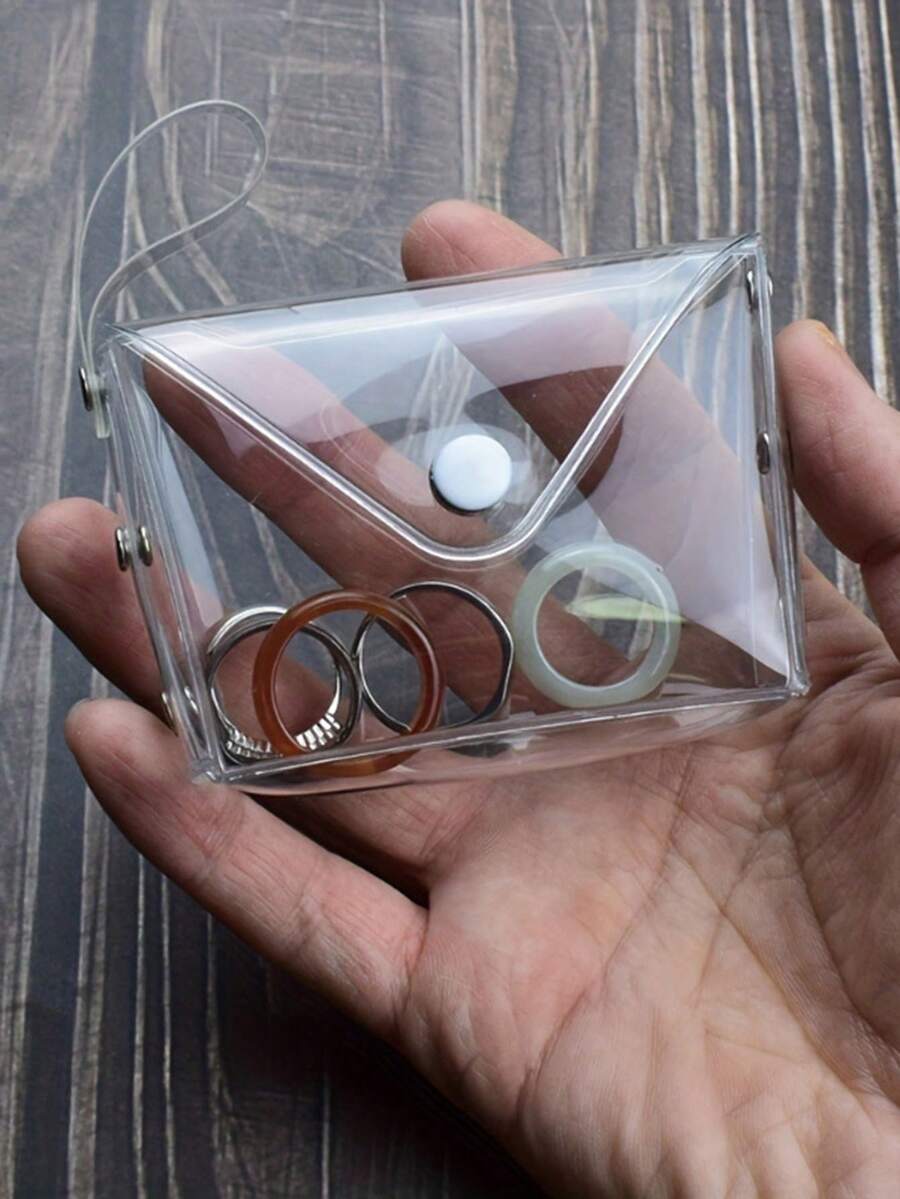 5/10 buah Dompet Koin Persegi PVC Transparan Sederhana dengan Jepitan, Tas Koin Mini Portabel, Multifungsi untuk Earphone, Perhiasan, Kosmetik, dan Tas Kartu Kecil untuk Perjalanan. - MultiWarna - View 1