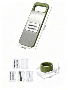 Stainless Steel Multi-Function Vegetable Cutter And Grater Kit, Replaceable Blades, Manual Kitchen Tool Set For Potatoes, Carrots And Cucumbers, Stainless Steel Cutting And Grating Tools - Multicolor - View 4