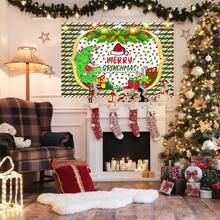 The Grinch Authorize Merry Christmas Children's Party Award Scene Birthday Party Background Banner. Christmas Themed Wall Decoration. Photo Background Garden Decor Outdoor. Ideal Choice For Celebration Events, Room Decoration, And Display Props - Multicolor - View 10