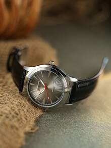 1件男士石英手錶，時尚氣質，適合日常搭配，生日/畢業禮物，休閒聚會 - 黑色 - 查看 3