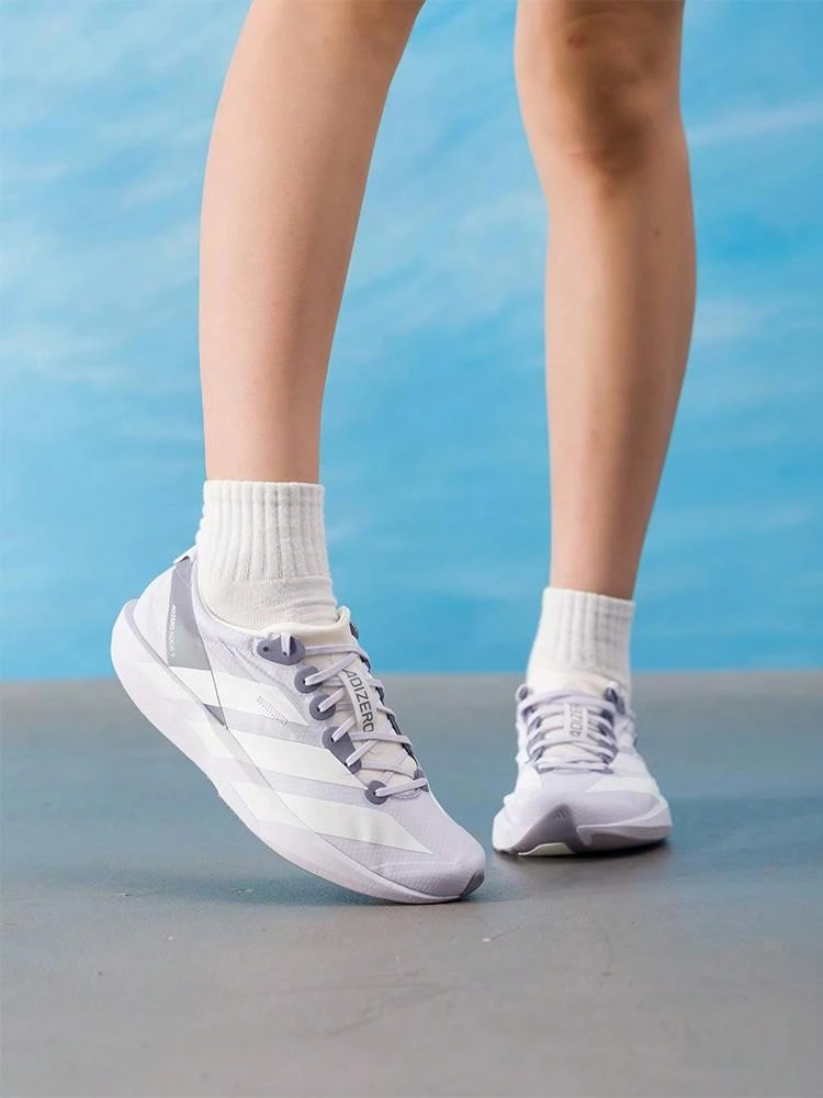 Adidas Women's Running Shoes ADIZERO ADIOS 9 2026 Summer New Racing Training Jogging Shoes LB8521 - Purple/Bright White/Dark Gray-blue - View 1