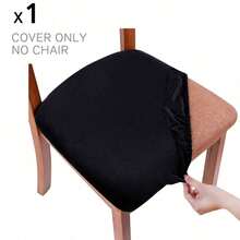 Stretch Soft Velvet Chair Seat Slipcover, Removable Washable Dustproof Chair Cushion Protector, Universal Seat Pad Cover Suitable For Kitchen, Dining Room And Hotel - Multicolor - View 35