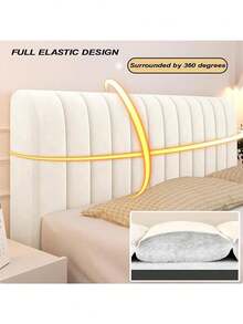 Soft Bread Headboard Cover, Multiple Sizes, Comfortable Support, Simple And Elegant, Soft Touch, Smooth And Comfortable, Wear-Resistant And Durable, Shrink-Resistant - Off-white - View 1