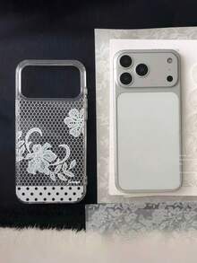 Fashionable Elegant Lace Mesh Flower Pattern Soft Transparent Phone Case Compatible With IPhone 18 17 Pro Max 18Pro 17Pro 16 Pro Max 16 15 14 13 Pro Max Stylish Lily Floral Clear Protective Cover - Lace Flowers - View 1