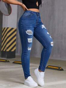 Women Jeans - 深藍 - 查看 3
