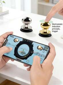 2pcs Mobile Game Controller Trigger Kit, Sensitive Joystick Touchscreen Buttons, BGMI Mobile Game Controller Trigger And Joystick Set - High Sensitivity Touchscreen Shooting Buttons Compatible With IPhone Android Phones, Easy Installation Suction Cup Ergonomic Gaming Accessories For Games - Multicolor - View 3