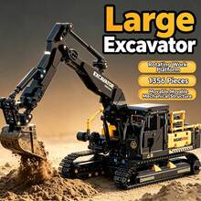 1356 Buah Balok Bangunan Ekskavator Crawler Teknik, Model Kendaraan Teknik MOC dengan Meja Kerja yang Dapat Diputar & Mekanisme yang Dapat Digerakkan, Kit Bata Koleksi Dewasa, Hadiah Ideal untuk Halloween, Natal, Thanksgiving & Ulang Tahun untuk Penggemar Hobi - Kuning - View 6