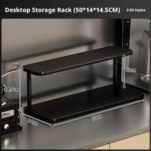 1pc Black Double-Layer Desktop Storage Rack, Vintage Wooden Organizer, Multi-Functional Countertop Organizer, Minimalist Storage Shelf, Water Cup Coffee Cup Holder, Spice Rack, Suitable For Kitchen Countertop, Side Cabinet, Bedroom Vanity And Living Room Tea Set Organization And Storage - View 11