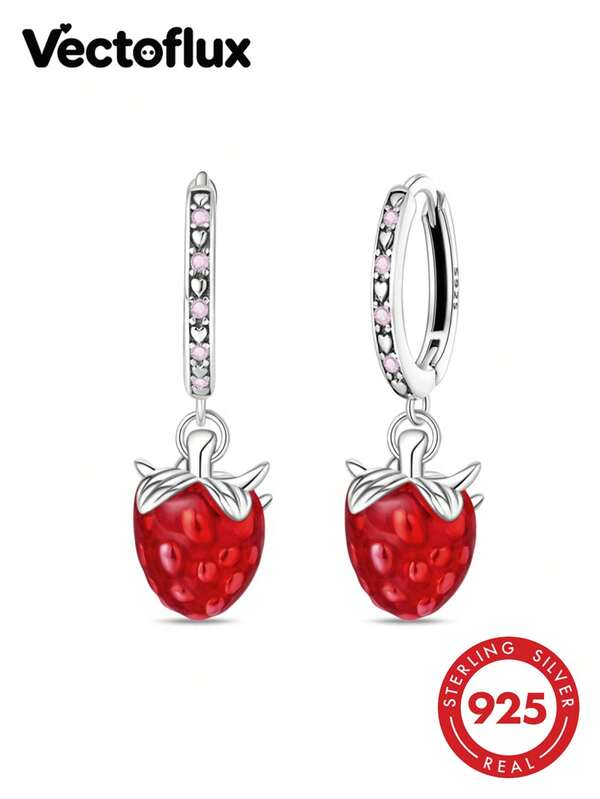 Vectoflux 1 Pasang Anting Liontin Raspberry Gaya Liburan Elegan Premium Perak Sterling 925 Hypoallergenic, Cocok untuk Pernikahan, Pesta, dan Hadiah Ulang Tahun Wanita