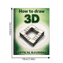 3D Optical Illusion Painting Tutorial Notebook, Learn To Draw Complex 3D Pattern Artworks, Spiral Bound, Suitable For Adult Leisure And Stress Relief, Multiple Styles Available (Pen Not Included) - Single Piece - View 6