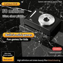 Cámara digital de moda para estudiantes, 50MP con doble lente, zoom 8x, luz de relleno LED, filtro de belleza, batería grande, grabación de vlog ultra clara, cámara portátil para el campus - Tarjeta de memoria no incluida - Multicolor - Ver 5