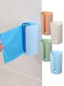 1pc Large Plastic Wall-Mounted Trash Bag Storage Box, No-Drill Plastic Bag Organizer & Sorter For Home, Mini Cute Trash Bag Holder, Creative Portable, High Cost-Performance, Suitable For Kitchen - Multicolor - View 2