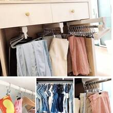 Multi-Function Clothes Hanger Hooks Strong Load-Bearing Clothes Hats Boots Storage Rack Dip-Coated Anti-Slip Damage Free Hooks/5pcs 10pcs 30pcs - Black - View 6