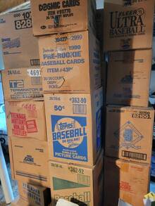 ESTATE LIQUIDATION - Lot Of 60 Vintage BASEBALL Cards In Unopened Packs - Black - View 1