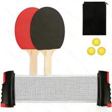1 Set Portable Table Tennis Set, Includes Retractable Net, 2 Paddles, 3 Balls And Storage Bag, All-In-One Table Tennis Table, Suitable For Indoor/Outdoor Games, Desktop Home Games, Home Party Fitness Training - Multicolor - View 6