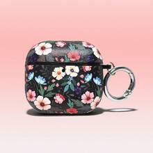 Ditsy Floral Leather Protective Case For AirPodsPro3 Hard PC Shell, With Metal Ring PU Cover Compatible With AirPodsPro2/4 Models - Multicolor - View 12