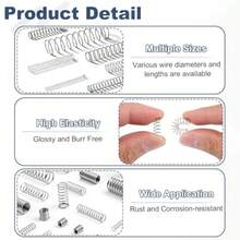 50Pcs 304 Stainless Steel Compression Springs, 0.3mm X 6mm X 35mm Small And Tiny Pen Spring For Home Repair And DIY, Workshop And Industrial Use, Silver Tone - 6mmx35mm - View 4