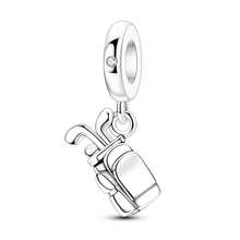 1pc Silver Plated Minimalist Golf Ball Pendant Bead Suitable For Bracelet Necklace DIY Jewelry Making Unique Design - Silver - View 6