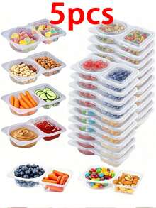 40/20/10pcs Kotak Saus Celup Transparan Portabel, Wadah Bumbu Dua Kompartemen, Baki Kotak Saus Celup, Kotak Saus Celup Multifungsi, Cocok Untuk Saus Bawa Pulang, Camilan Kecil, Natal, Halloween, Pesta Ulang Tahun, Paskah - Clear - View 15