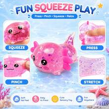 1pc Glitter&Sugar Crystal Salamander,Axolotl,Stress Relief Toy,Soft And Slow Back,Perfect For All Ages Austism,Christmas Stocking Fillers,Party Bag Fillers,Blue For Boys,Pink For Girls, Sensory Toy - Multicolor - View 9