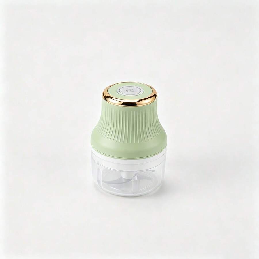 Mini Processador Triturador Sem Fio Elétrico 250ML De Alimentos Para Legumes Alho Gengibre - Verde Menta - Visão 1