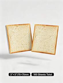 Bread-Shaped Sticky Notes, Toast Food Theme Self-Adhesive Memo Pad, Fun And Cute Style, Suitable For Planner, To-Do List And Campus Office Scenes Removable Sticky Notes. - Multicolor - View 8