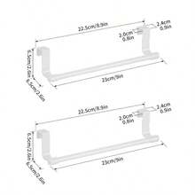 1/2pcs 23cm/9.06in Single Bar Towel Rack, Plastic Material, Cabinet Door Mounted, Towel Hanging Bar Cabinet Door Back Rack, Dishcloth Rack, Utensil Rack, No Drilling Towel Bar, Kitchen Storage Rack, Kitchen Supplies, Storage Rack, Hanging Rack, Kitchen Tools, Kitchen Organizer, Kitchen Gadgets - A - View 13