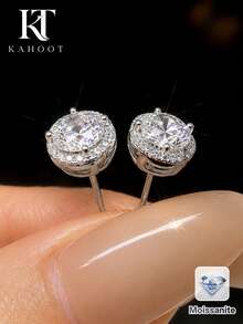 KAHOOT Women's Fashion Elegant Exquisite Rhinestone Earrings - Silver - View 10